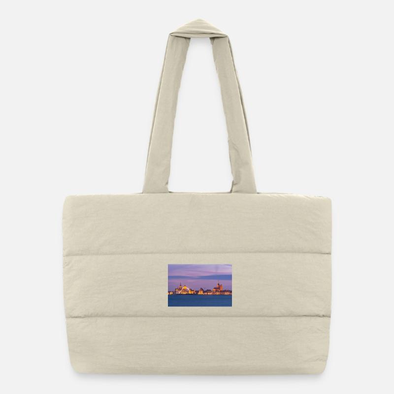 Stralsund in the evening Puffer Shopping Bag