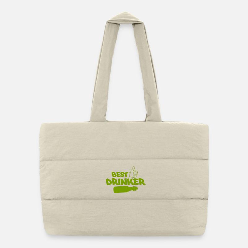 Best Drinker Logo mit Flasche Puffer-Einkaufstasche