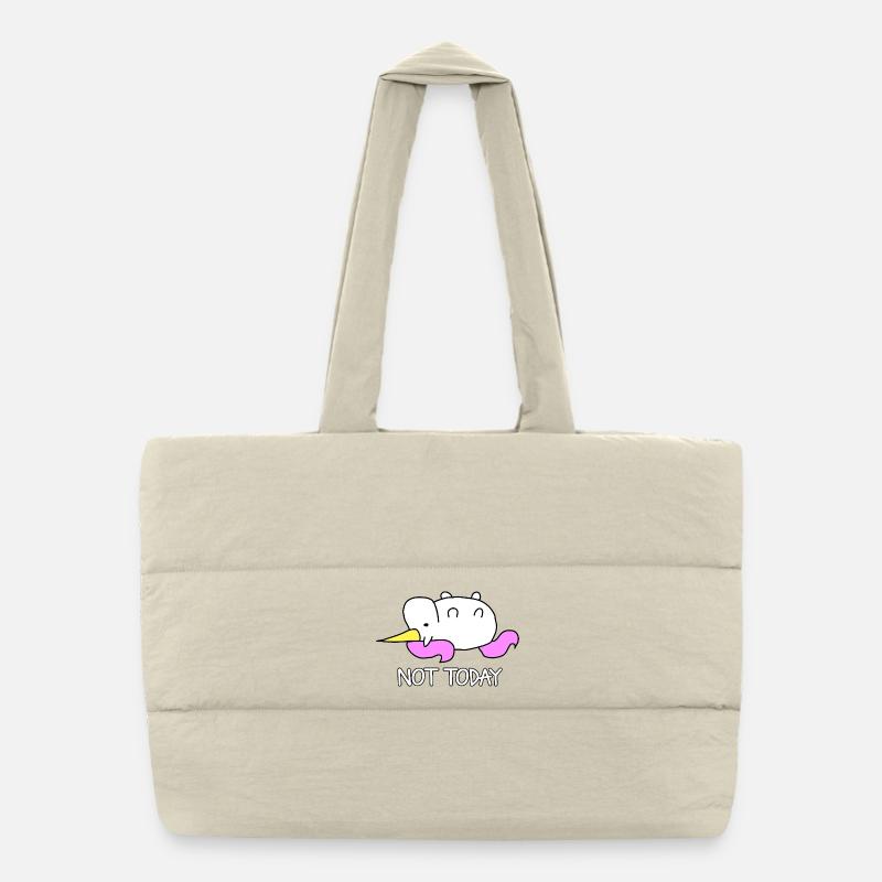 Faules Einhorn Not Today Spruch Puffer-Einkaufstasche