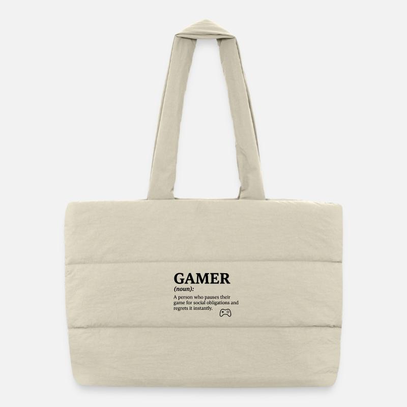Nom gamer met en pause le jeu regrette de jouer Sac shopping matelassé