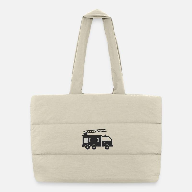 Fire truck Puffer Shopping Bag