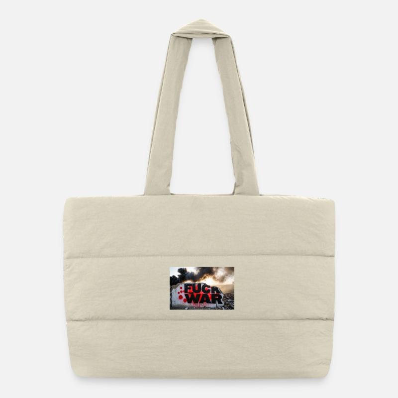 F**K THE WAR Puffer Shopping Bag