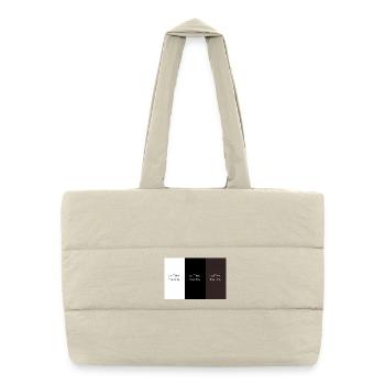 coffee. then life. – Minimalist contrast - Puffer Shopping Bag - natural - Front