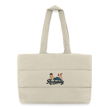 Rockabilly Pin-Up: Vintage Woman in Petticoat Dress - Puffer Shopping Bag - natural - Front
