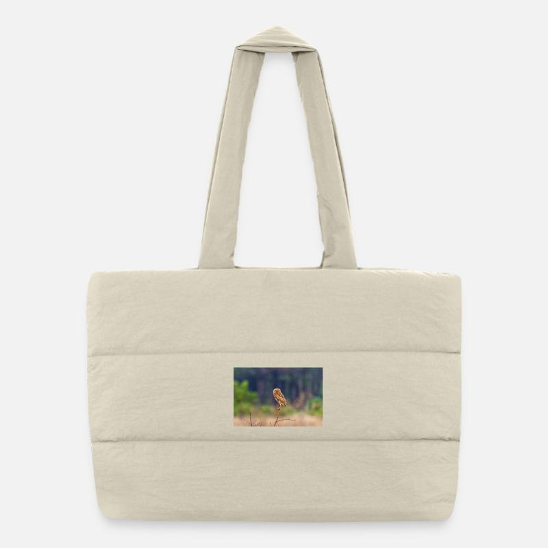 Eule die Eule Puffer-Einkaufstasche