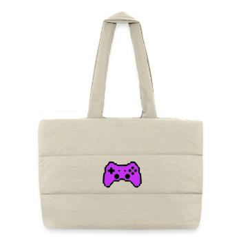 Retro Gamepad Controller Gamer - Puffer Shopping Bag - natural - Front