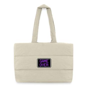 Game Over Shield Rétro Gamer - Sac shopping matelassé - blanc naturel - Devant