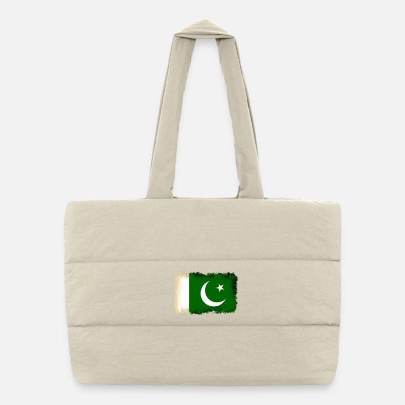 Flag Pakistan Puffer Shopping Bag