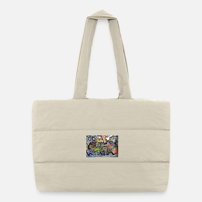 graffiti wall Puffer Shopping Bag