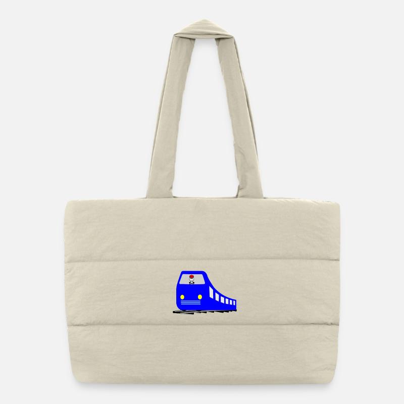 Train ou métro sur les rails avec chauffeur Sac shopping matelassé