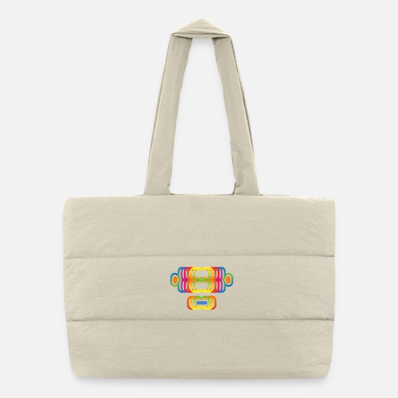 Arc-en-ciel couleur singe - Sac shopping matelassé - blanc naturel