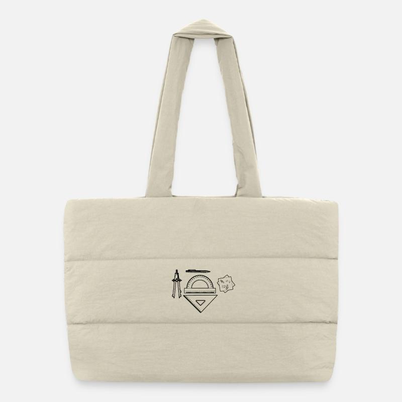 Draughtsman Graphic Puffer Shopping Bag