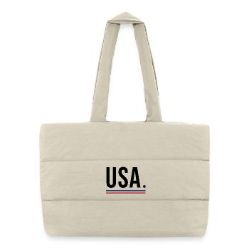 USA – Bold Streetwear Shirt 🇺🇸 - Puffer-Einkaufstasche - Naturweiß - Vorne
