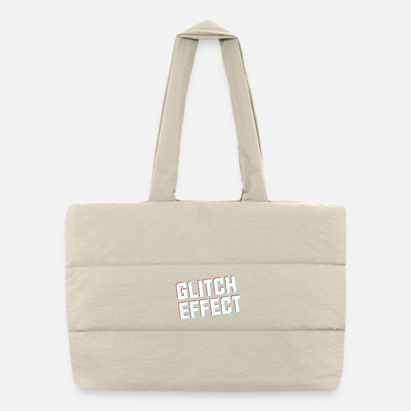 Gamer Glitch Effect Sweat à capuche Sac shopping matelassé