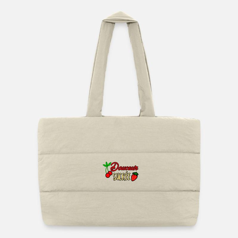 Douceur Sucrée Cerises et Fraises Sac shopping matelassé