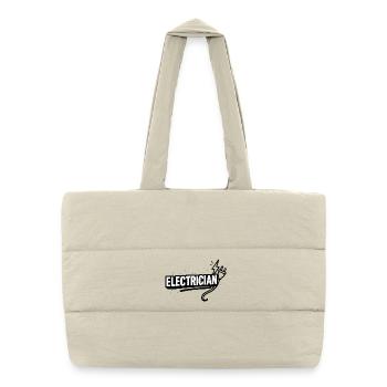 Electrician Motif Cable Flash - Puffer Shopping Bag - natural - Front
