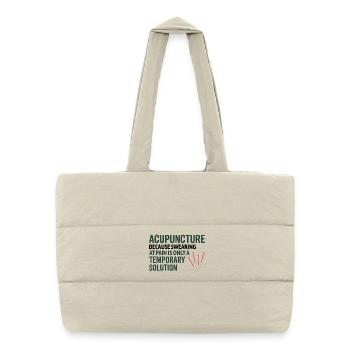 Acupuncture Because Swearing Is Temporary  - Puffer Shopping Bag - natural - Front