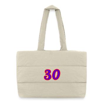 30. 30 ANS. 30e ANNIVERSAIRE. ANNIVERSAIRE 30 ANS. - Sac shopping matelassé - blanc naturel - Devant