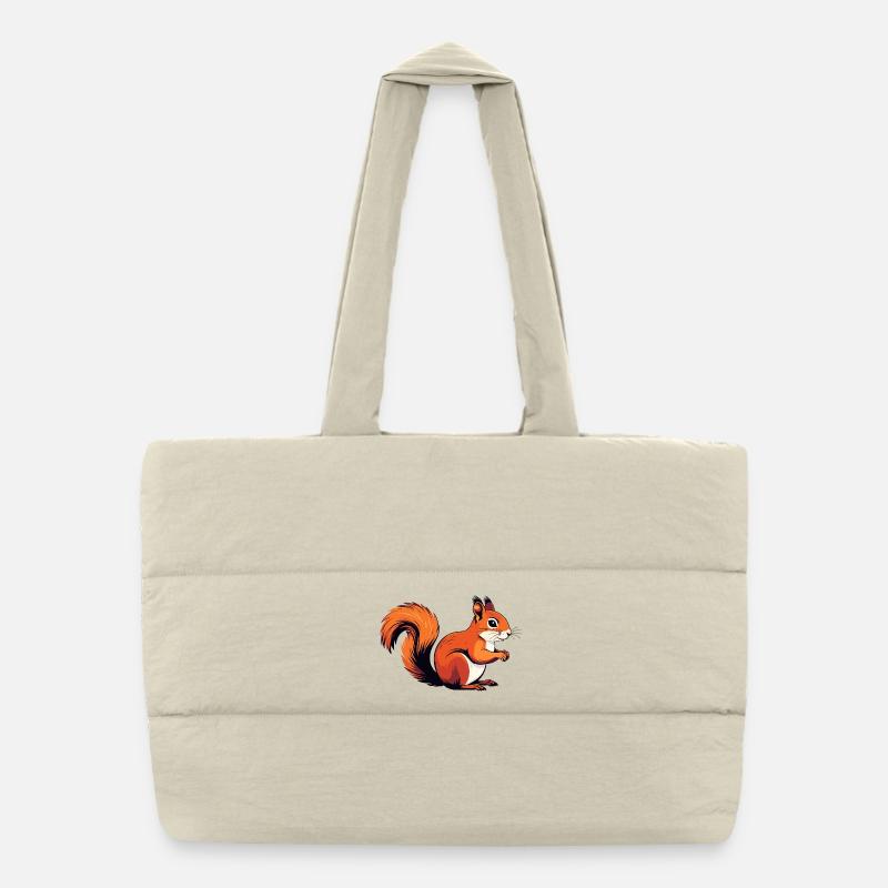 Lebhaftes kleines Eichhörnchen Waldbewohner Motiv Puffer-Einkaufstasche