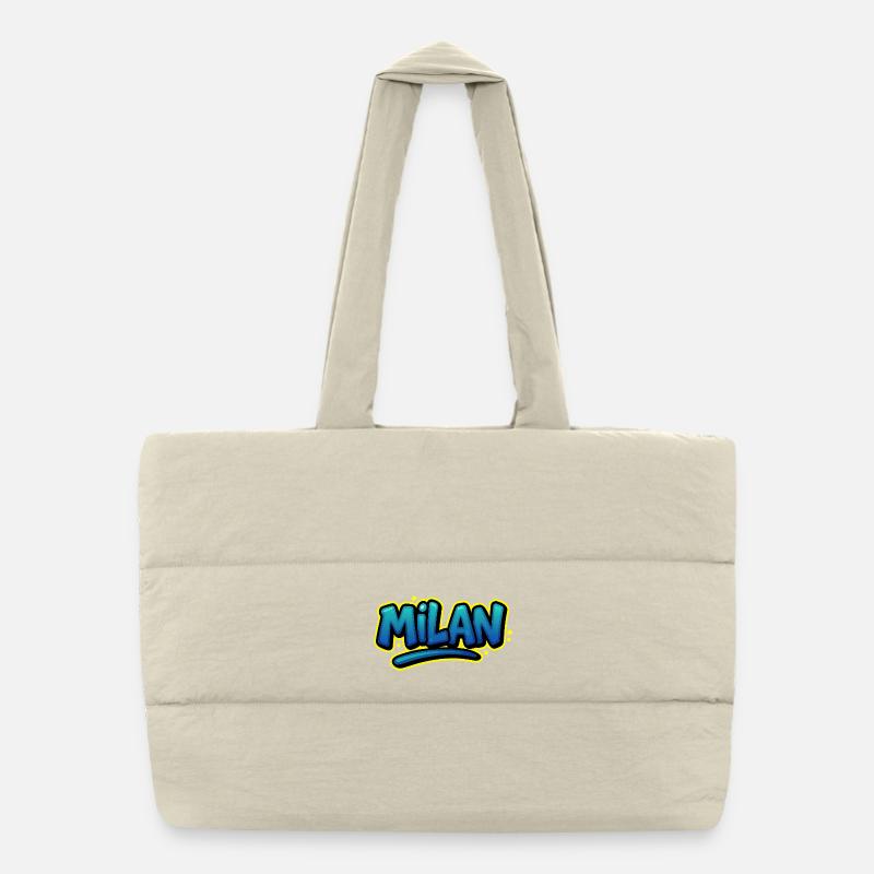 Graffiti First Name Leon printable on everything! Puffer Shopping Bag