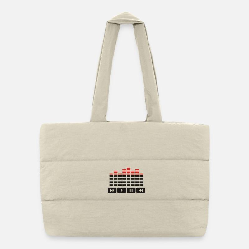 Equalizer audio player dj - Puffer Shopping Bag - natural