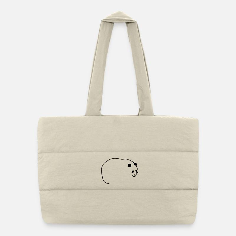 Lignes Panda - Sac shopping matelassé - blanc naturel