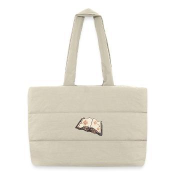 Open an old book, read - Puffer Shopping Bag - natural - Front