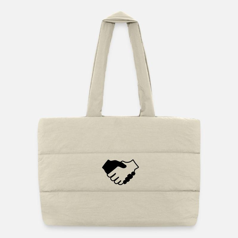 Hands black and white Puffer Shopping Bag