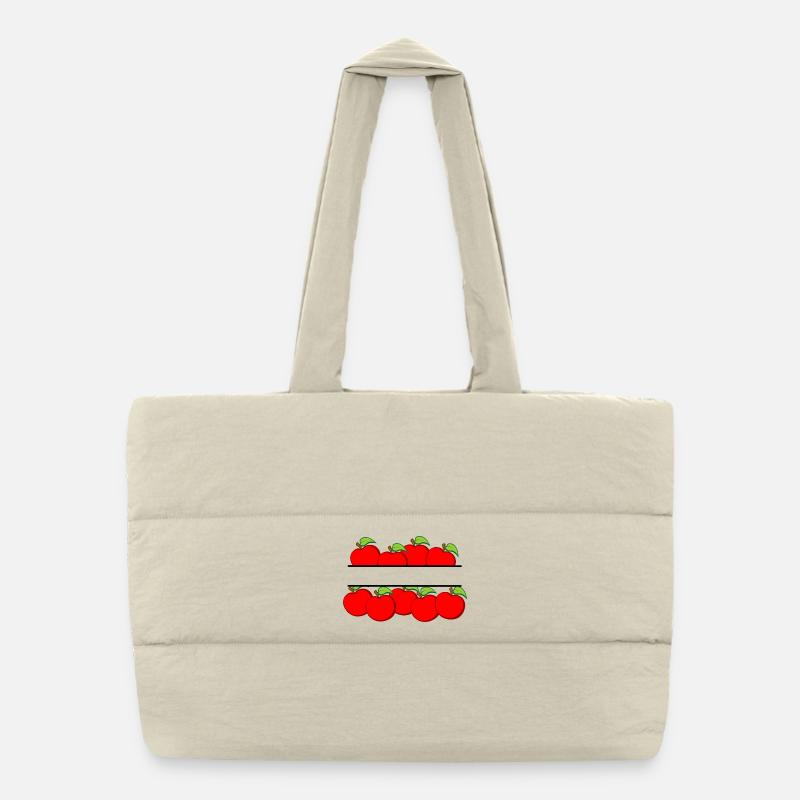 Bannière de pommes avec pomme rouge Sac shopping matelassé
