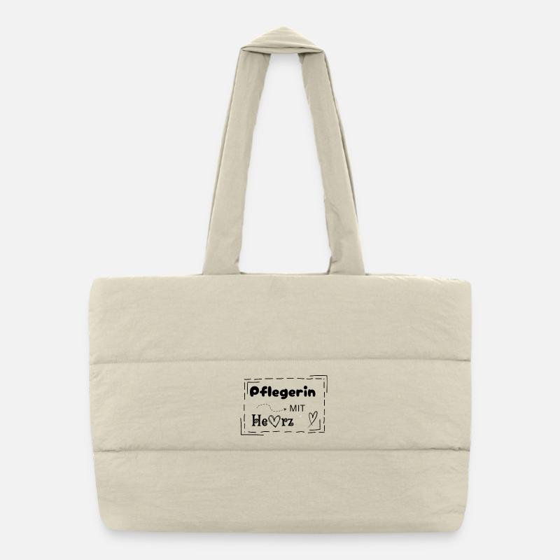 Nurse with heart Puffer Shopping Bag