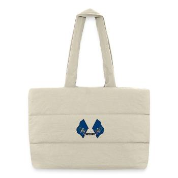 texte des petits drapeaux DAKOTA du Nord - Sac shopping matelassé - blanc naturel - Devant