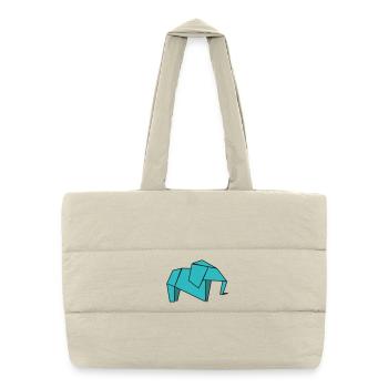 Origami Elephant - Puffer Shopping Bag - natural - Front