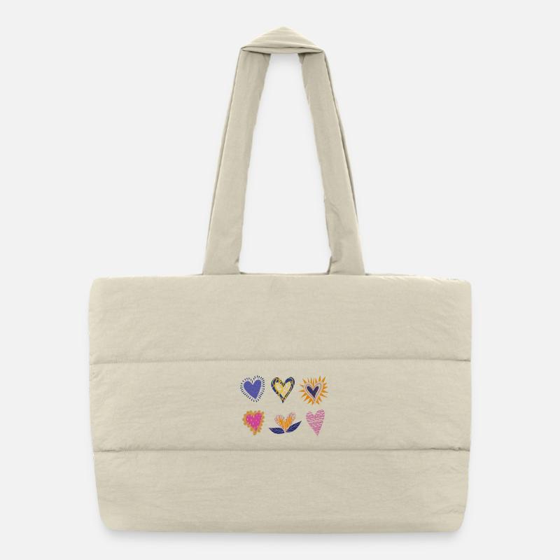 Hearts for everyone Puffer Shopping Bag