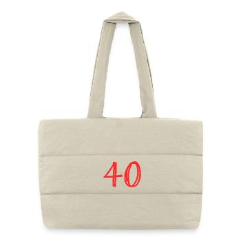 Design Numérique Chiffres en Rouge - Sac shopping matelassé - blanc naturel - Devant