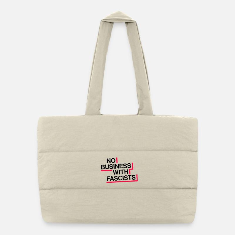 PAS D’AFFAIRES AVEC LES FASCISTES Sac shopping matelassé
