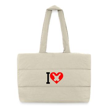 I Love Beer - Puffer Shopping Bag - natural - Front