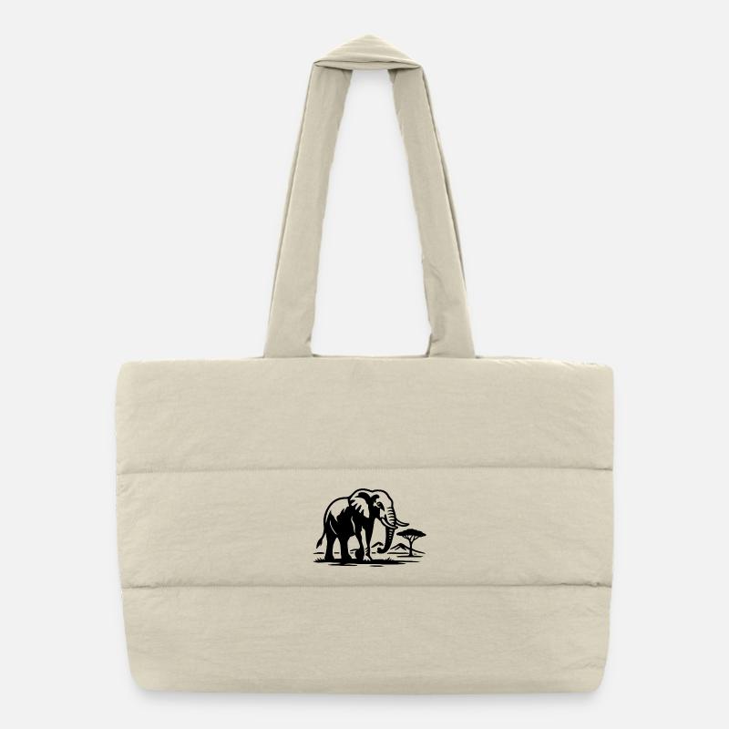 Silhouette d’éléphant Savane Sac shopping matelassé