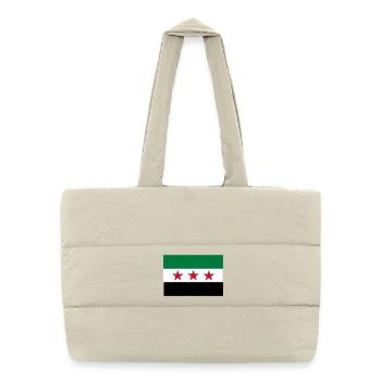 Green White Black Star Flag - Puffer Shopping Bag - natural - Front