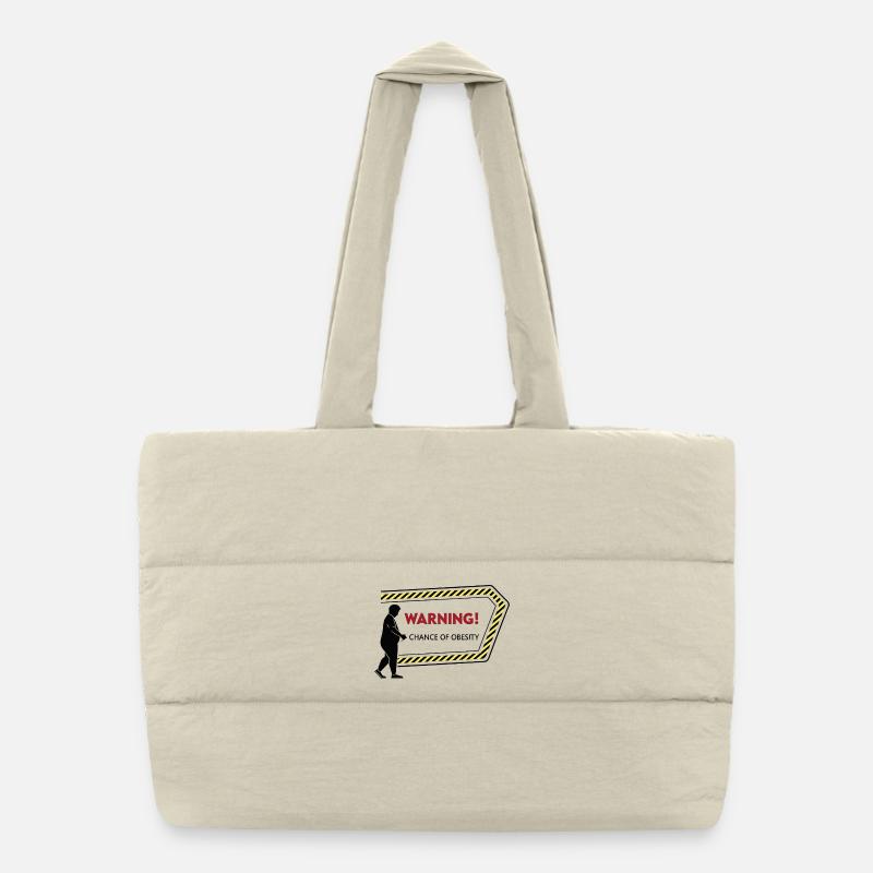Avertissement : Graphique de mise en garde contre l’obésité Sac shopping matelassé