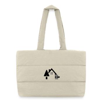 Maurer logo with trowel, bricks & house contour - Puffer Shopping Bag - natural - Front