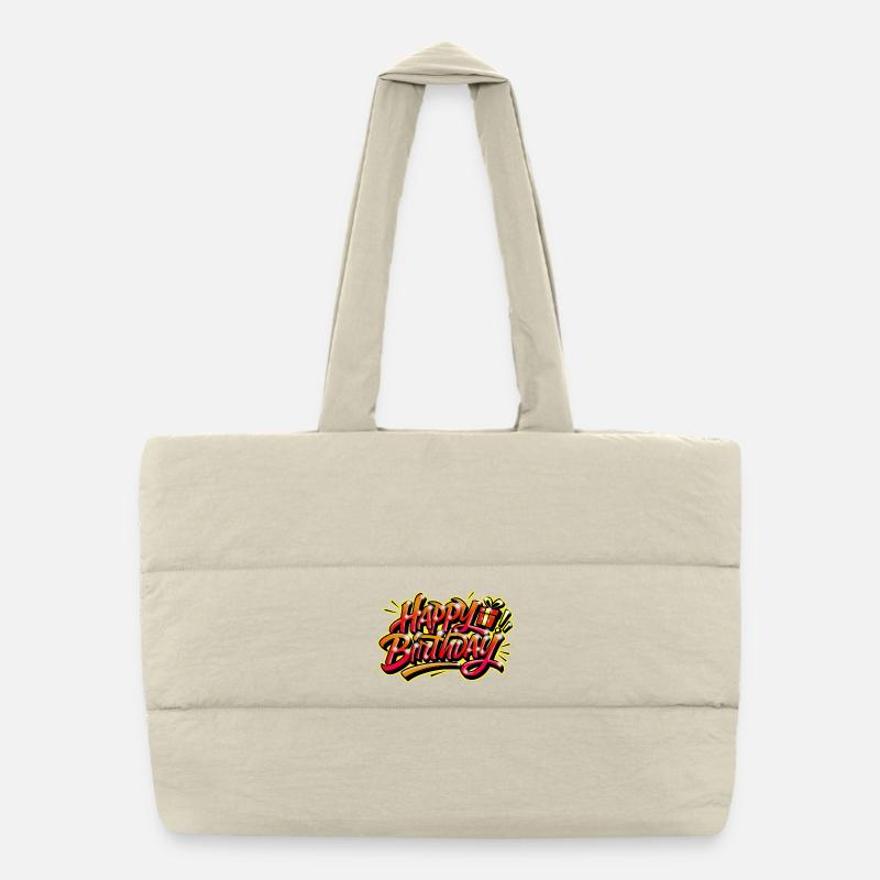 Graffiti HAPPY BIRTHDAY Name gift ideal Puffer Shopping Bag