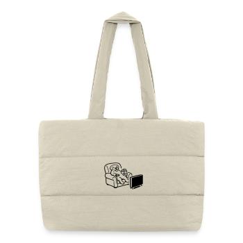 Dog Dog Chill Mode Chips Food TV TV - Puffer Shopping Bag - natural - Front