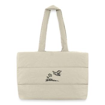 T-shirt abeille minimaliste mignon - Sac shopping matelassé - blanc naturel - Devant