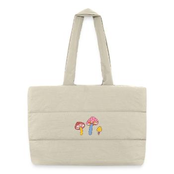 Retro Mushroom Trio – Vintage 70s Design - Puffer Shopping Bag - natural - Front