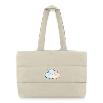 Cute Kawaii Cloud Pastel Cartoon Design - Puffer Shopping Bag - natural - Front