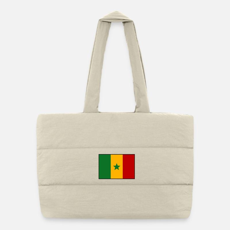 Senegal Flagge Puffer-Einkaufstasche