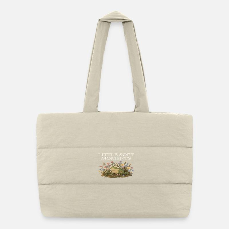 Petits moments doux : Ferme Grenouille parmi les Fleurs Sac shopping matelassé