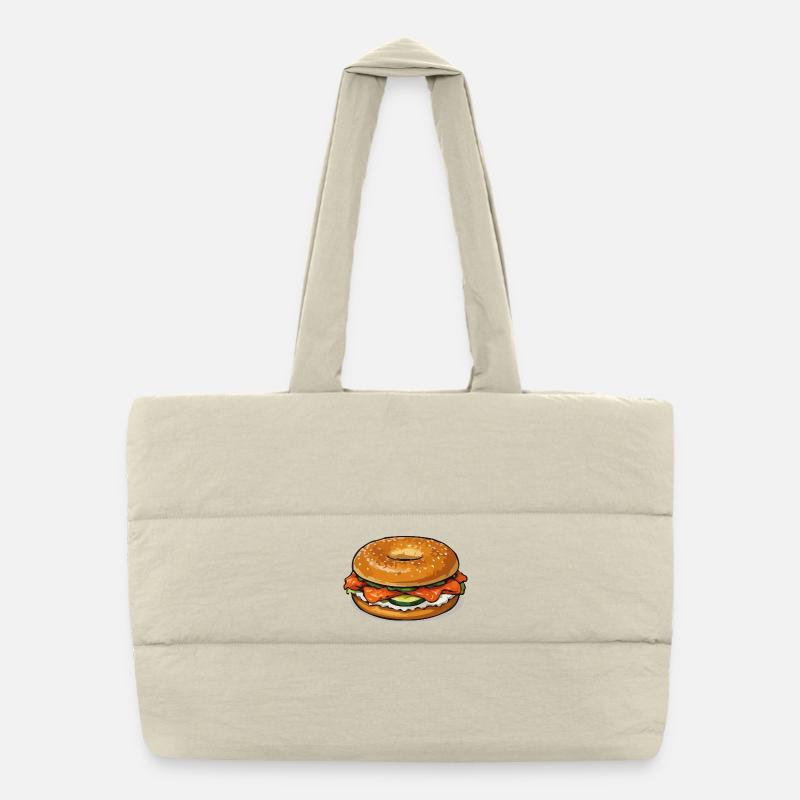 Bagel Pop-Art Illustration Puffer-Einkaufstasche