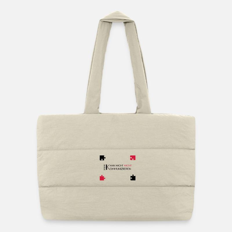 communication watzlawick - Sac shopping matelassé - blanc naturel