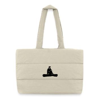 snowboard - Sac shopping matelassé - blanc naturel - Devant